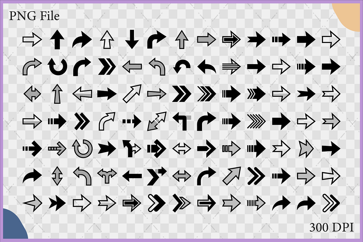Direction Arrow Icon Symbols SVG Set, a Decorative Illustration by Gfx Expert Team (Photo 2 of 3)