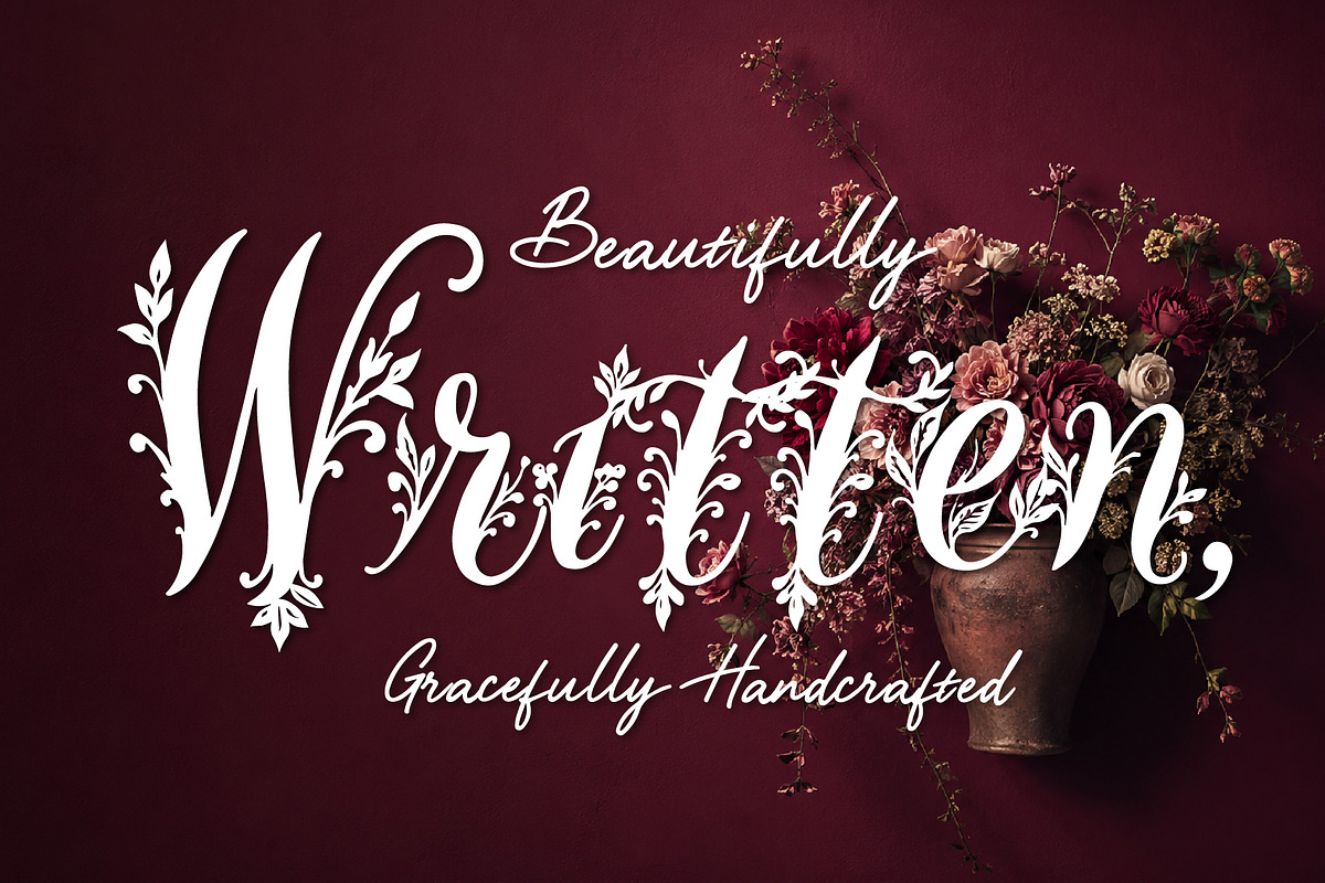 WynsteraQalis Decorative Floral font, a Script Font by HypeWorksCo (Photo 9 of 24)