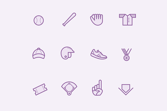 12 Baseball Icons preview 4