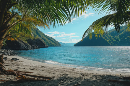 Scenic tropical beach with calm wate, a Photo by Iftikhar Alam