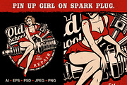 Pin up girl on spark plug., an Education Illustration by Harry Kasyanov (Thumbnail 1 of 4)