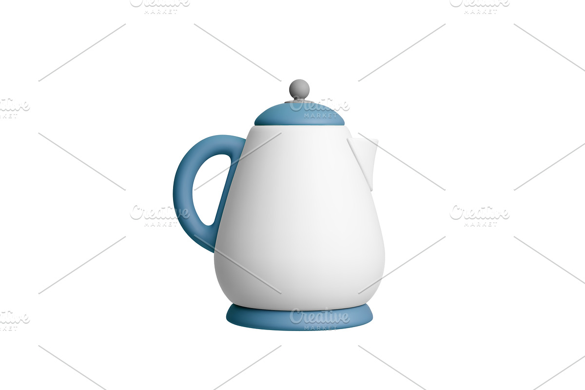 Electric kettle 3d icon. Teapot for, an Object Illustration by Valerie Bodnar
