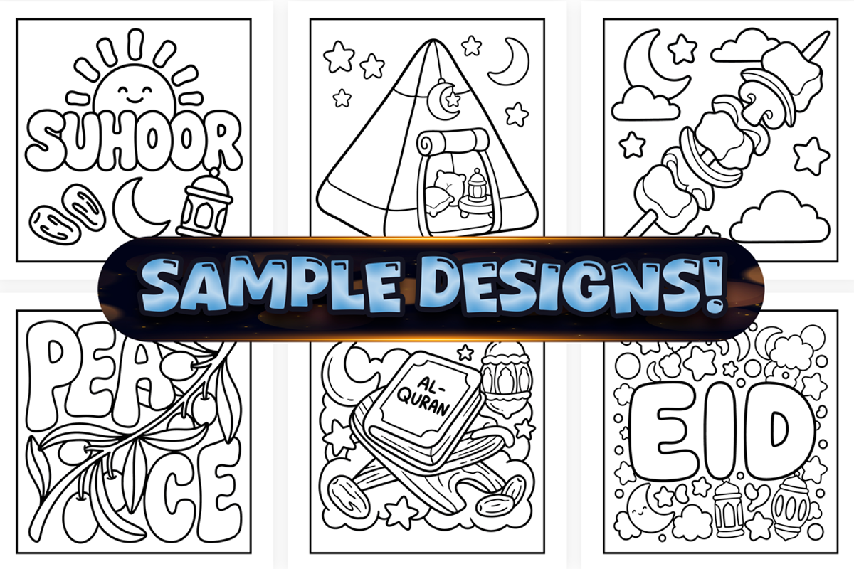 Bold and Easy Ramadan Coloring Pages, a Seasonal Illustration by Craftsbeefy (Photo 3 of 4)