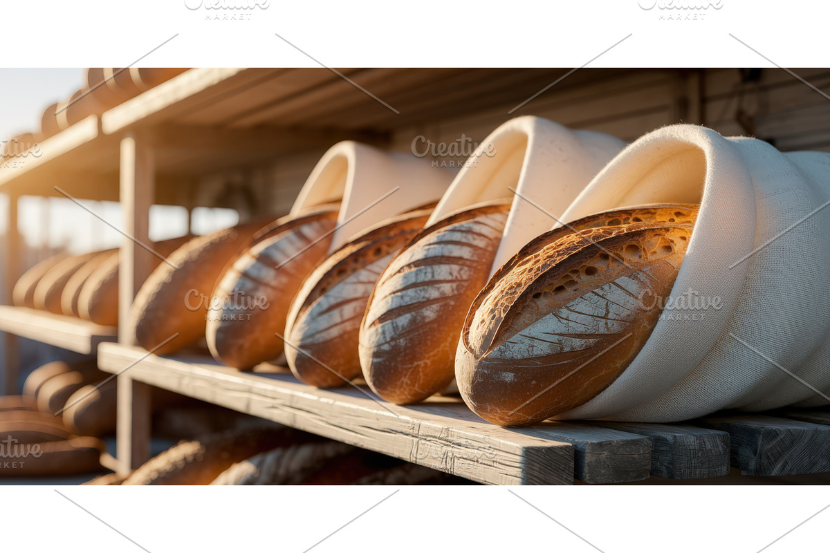 Freshly baked artisan bread loaves, an Illustration by tilialucida