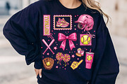 Floral Softball Bow Png, Game Day, an Illustration by CreationArt (Thumbnail 3 of 9)