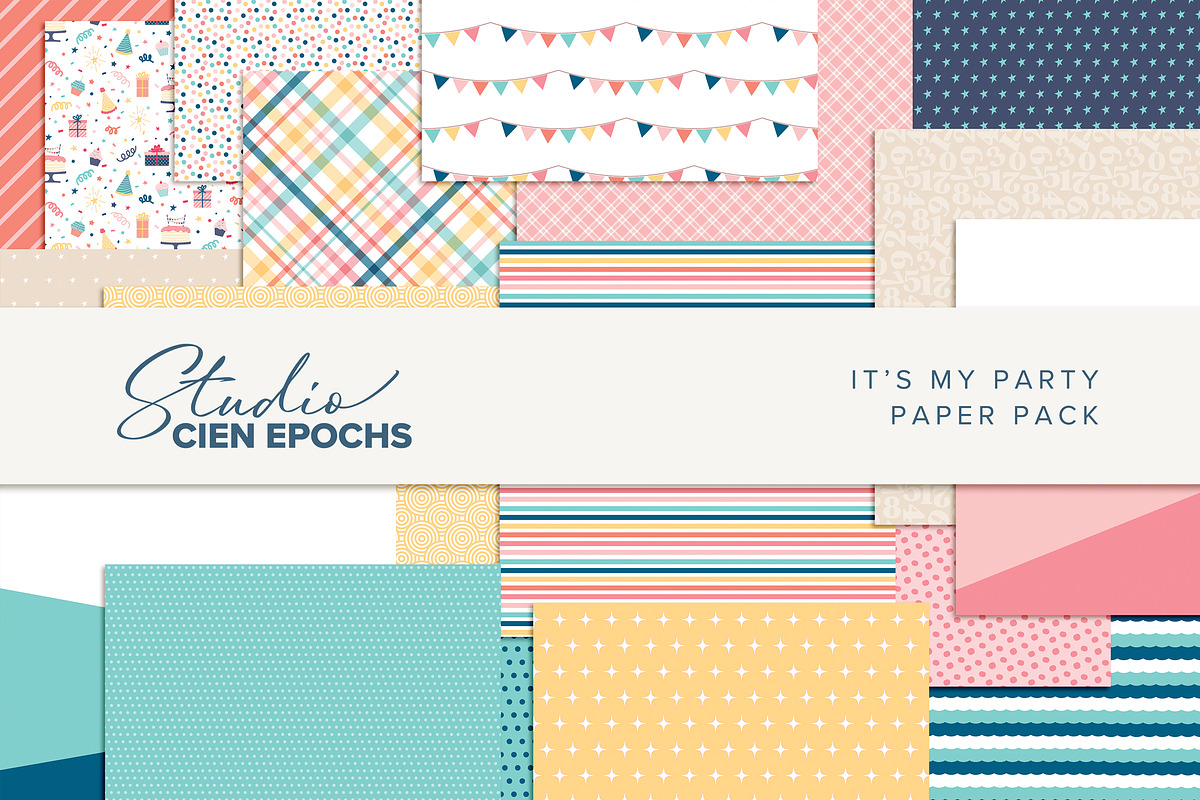 It's My Party Paper Pack, a Pattern Graphic by Studio Cien Epochs (Photo 3 of 3)