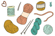 -50% OFF! Yarn balls hand drawn set, an Illustration by Lytvynenko Anna (Thumbnail 2 of 6)