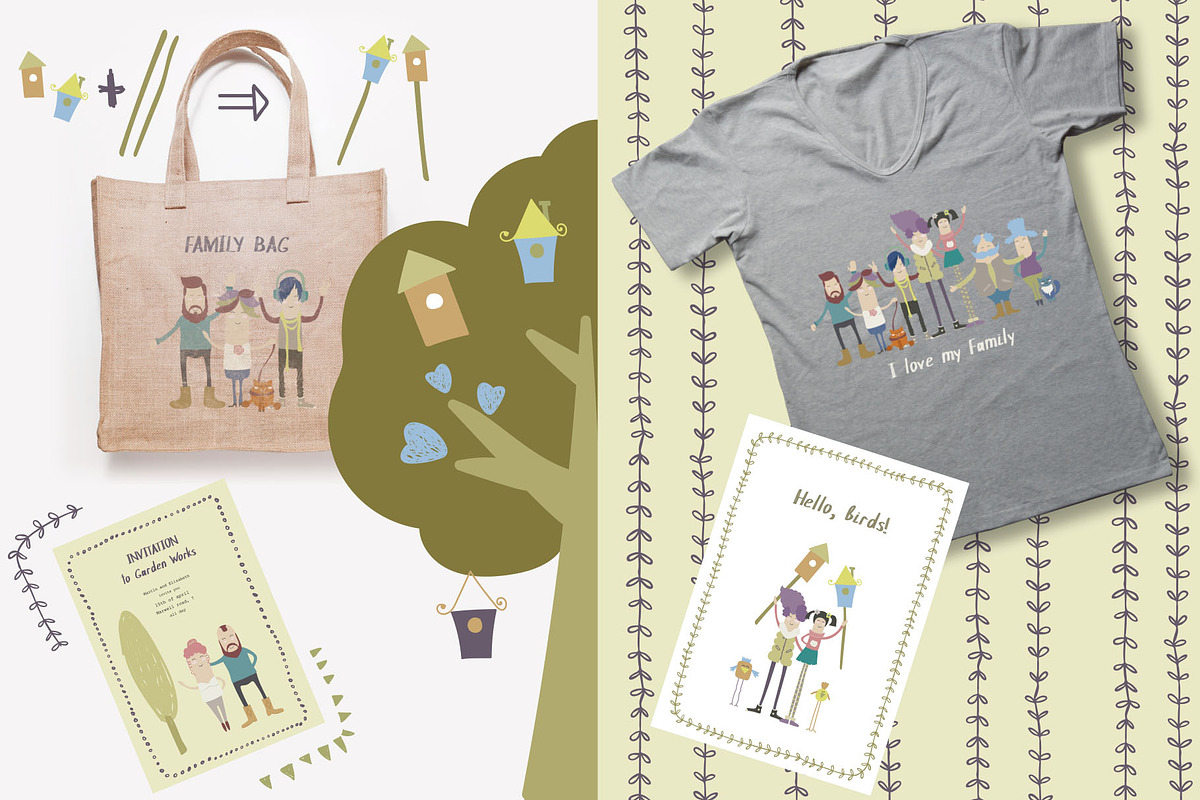 I love my Family!, a Decorative Illustration by tinybunnyshop (Photo 5 of 6)