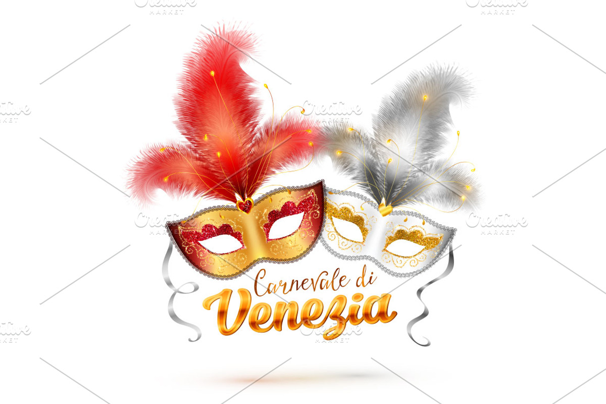 Carnival masks set (eps+jpg+png+tif), an Illustration by Art of Sun (Photo 1 of 2)