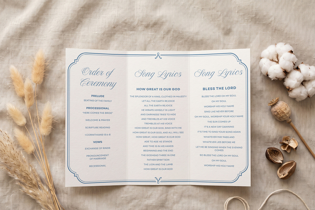 Blue Wedding Program Template, an Invitation Template by Arslan (Photo 4 of 4)