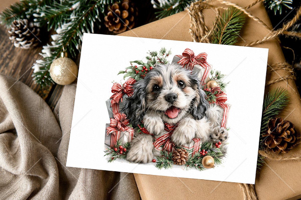 Whimsical Christmas Dog Clipart PNG, a Seasonal Illustration by Canvas Craft (Photo 10 of 10)