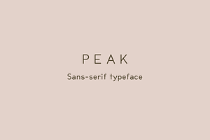 Peak, Sans-serif font