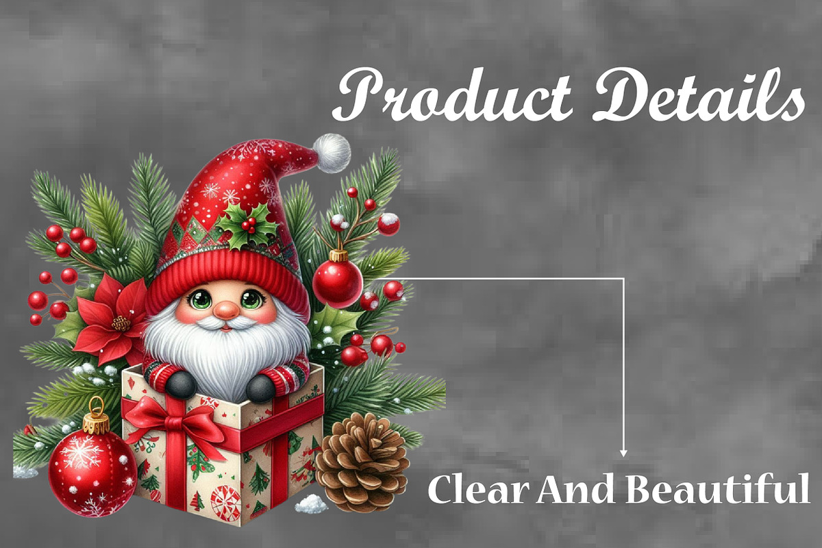 Christmas Gnome Sublimation Clipart, a Seasonal Illustration by Craft Nest (Photo 3 of 5)