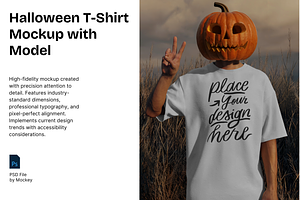 Halloween T-Shirt Mockup Psd, a Shirt Mockup by mockeyai