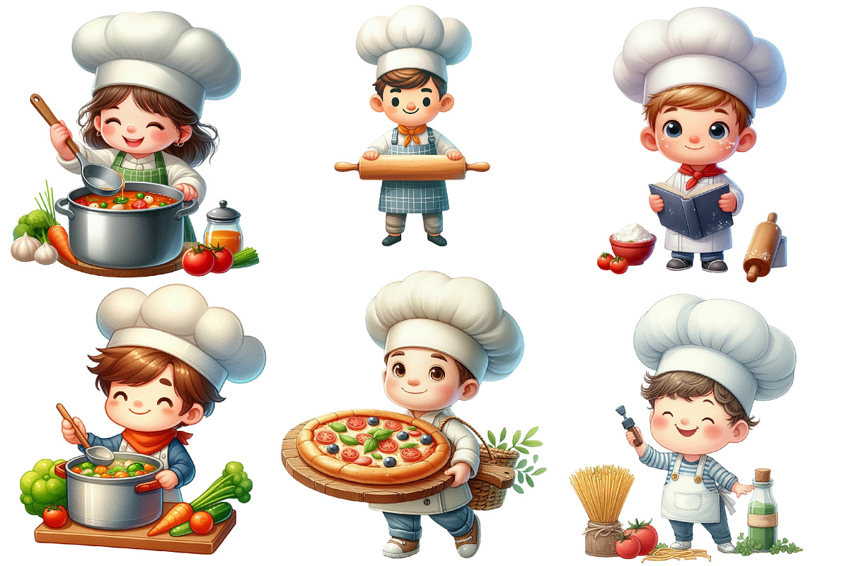 Cute Little Chef Clipart Cooking, an Illustration by Designworld (Photo 2 of 6)