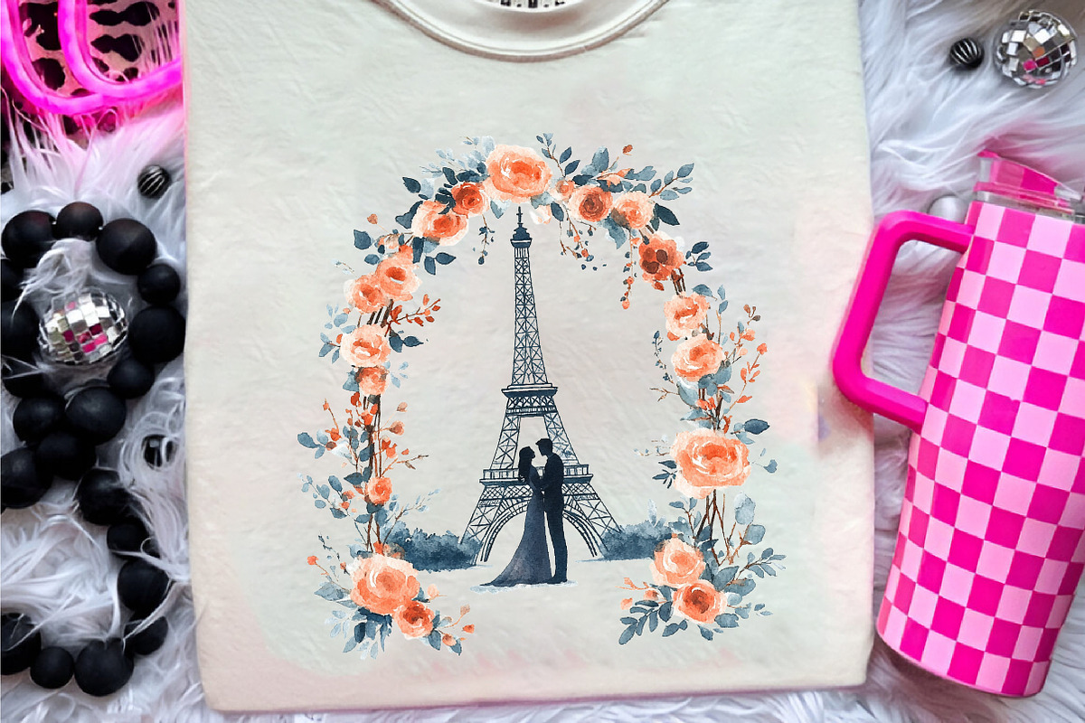Parisian Just Married Clipart, an Illustration by CreationArt (Photo 5 of 9)
