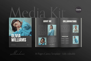 SHADOW | Media Kit Template Canva, a Print Template by Sierra Creative Studio