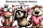 Whimsical Valentine Animals Clipart, an Illustration by Dream Creation (Thumbnail 1 of 5)