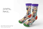 Mid Calf Unisex Socks Mockups, a Household Mockup by mock-ups (Thumbnail 10 of 13)