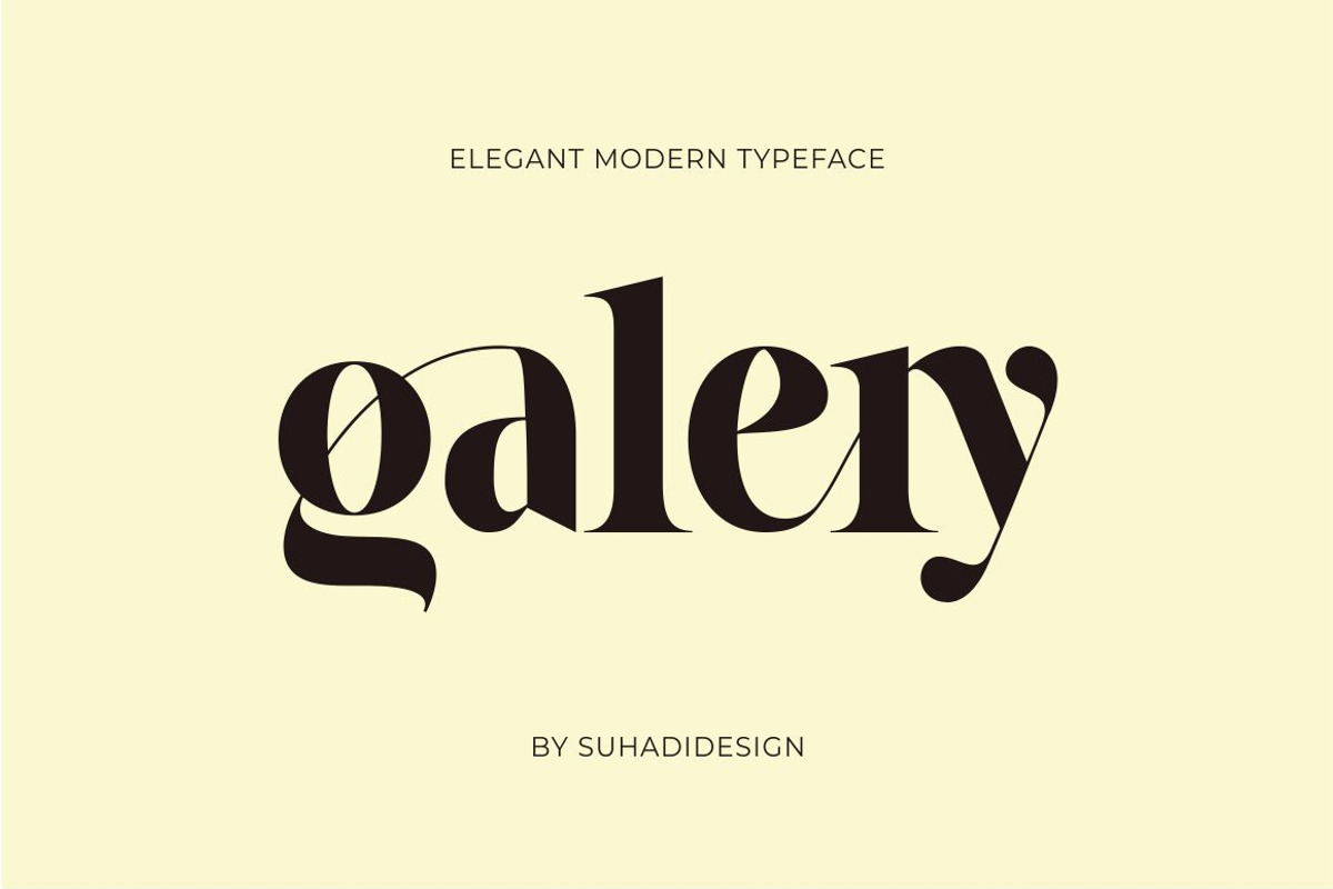 Galery - Elegant Modern Typeface, a Serif Font by suhadidesign (Photo 1 of 15)