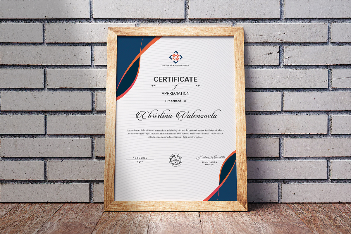 Certificate Template, a Stationery Template by ResumeDevisers (Photo 6 of 8)