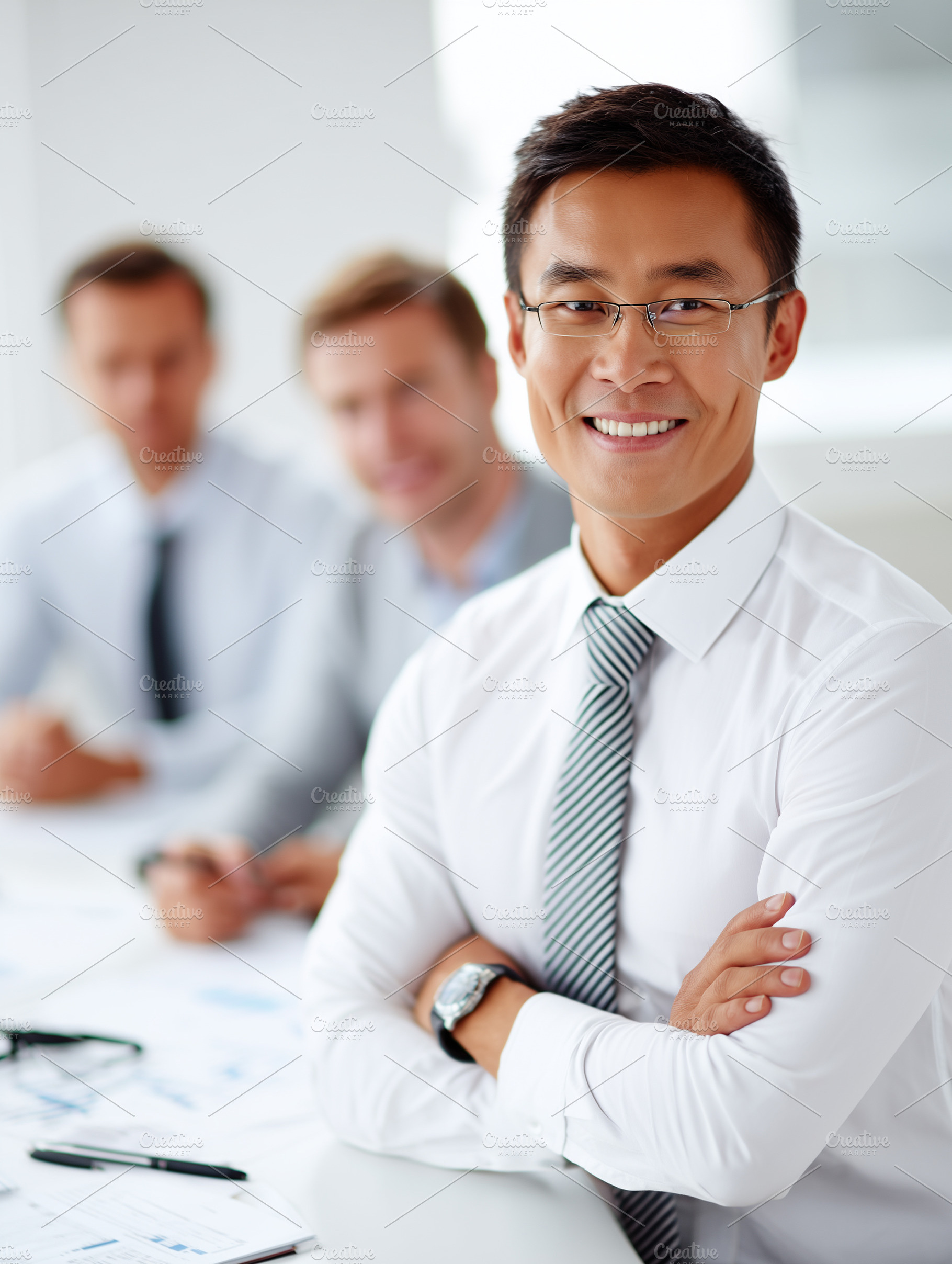 Confident smiling asian businessman, a Business Photo by MistyDay