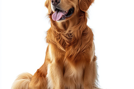 Golden Retriever Dog Sitting Fluffy, an Animal Photo by Pixeness