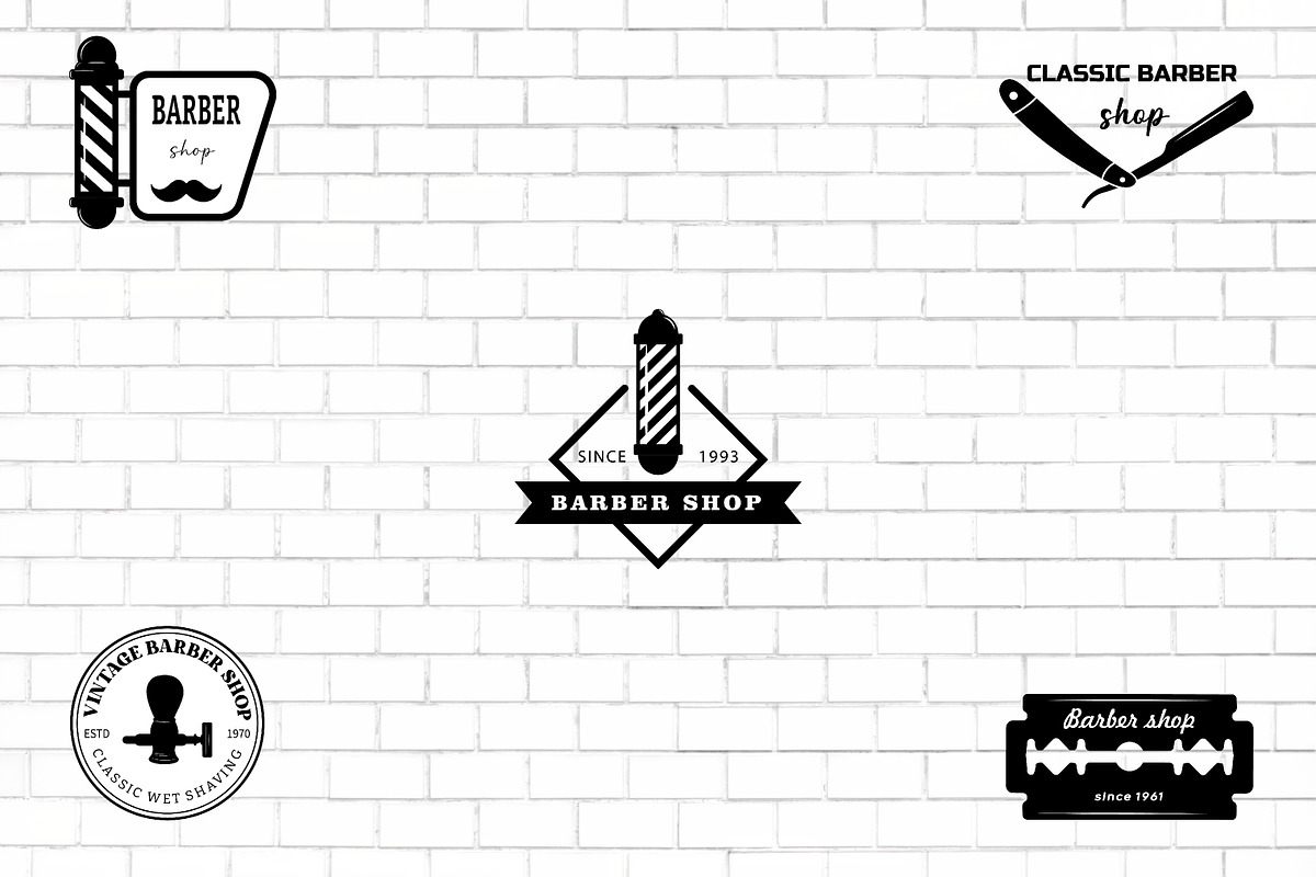 Barber shop badges & logos, a Decorative Illustration by Tallina (Photo 1 of 4)