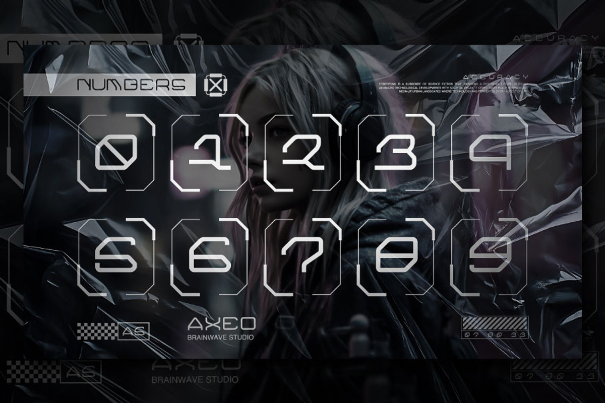 AXEO - Futuristic and Slim Font, a Font by Brainwave (Photo 10 of 18)
