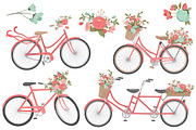 Mint & Coral Floral Bicycles, an Illustration by Amanda Ilkov (Thumbnail 3 of 5)