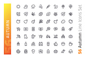 Autumn Line Icons Set, an Outline Icon by Voysla's Shop (Thumbnail 2 of 4)