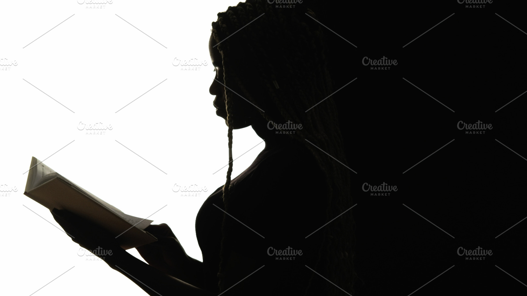 Student silhouette knowledge woman reading book, a Person Photo by Photo Drive Studio