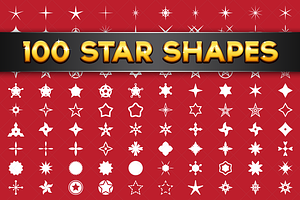 100 Vector Star Shapes, a Shape Add-On by pixaroma