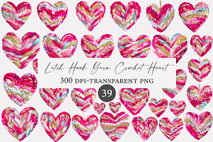 Latch Hook Yarn Crochet Heart clipa, an Illustration by Designworld