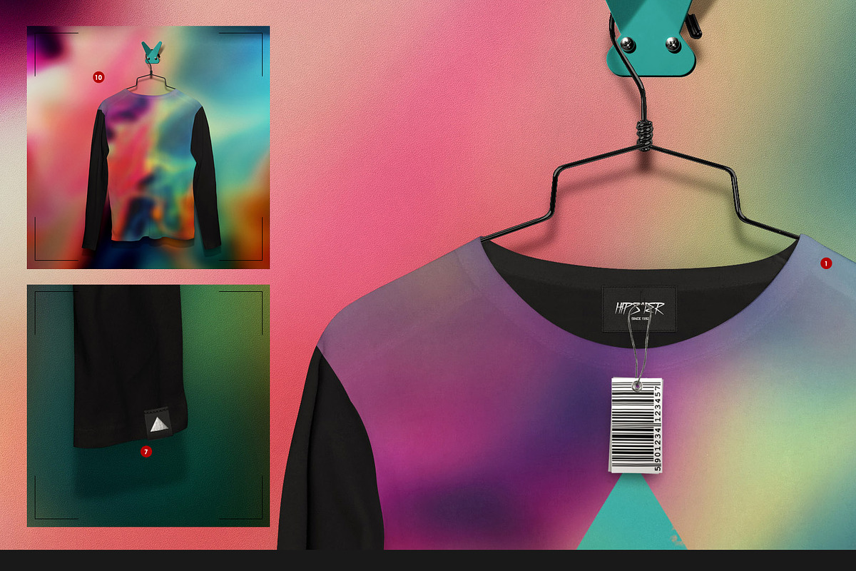Longsleeve On 5 Stages Mock-up, a Hoody Mockup by Mocca Mockups Store (Photo 36 of 72)