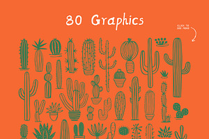 Cactus Patterns, Graphics & More