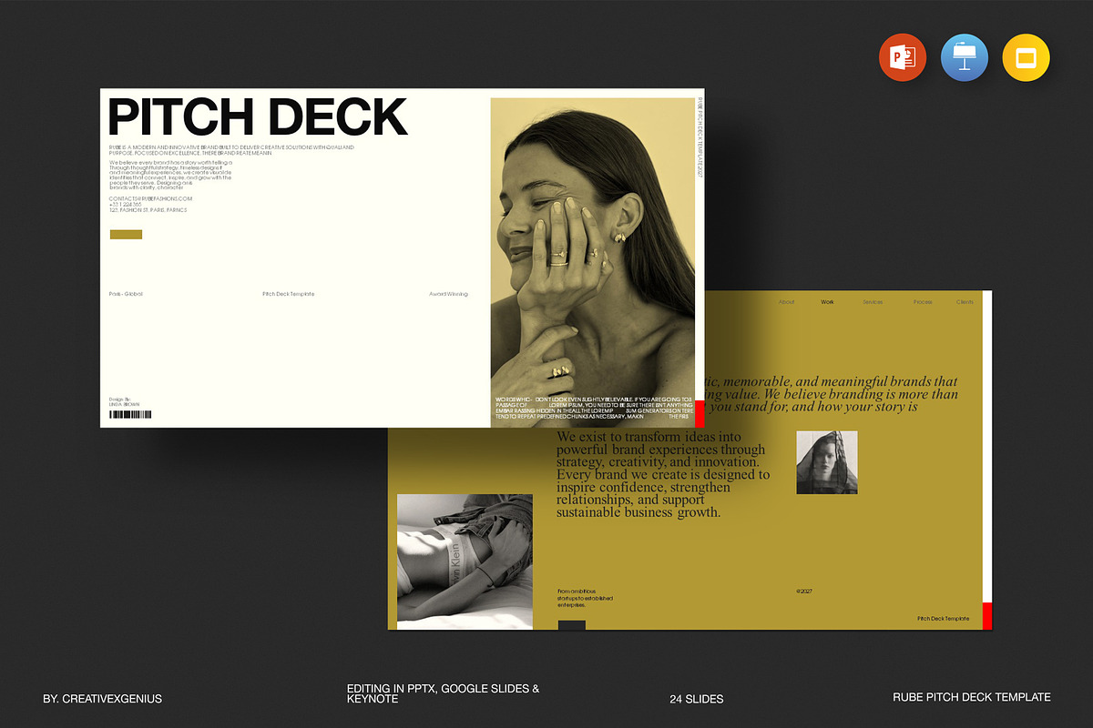 RUBE - Pitch Deck Presentation, a Presentation Template by CreativexGenius (Photo 1 of 10)