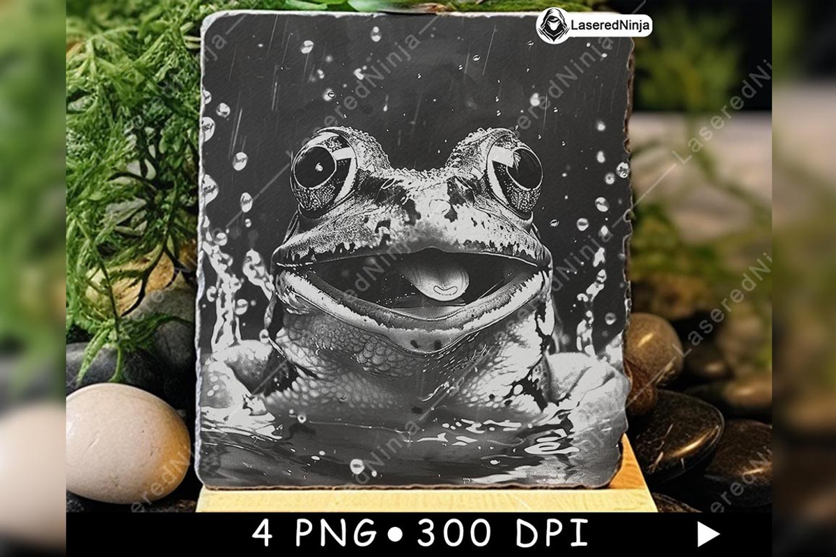 Frog Smiling Tongue Out Water Splash, a Background Graphic by LaseredNinja (Photo 6 of 7)