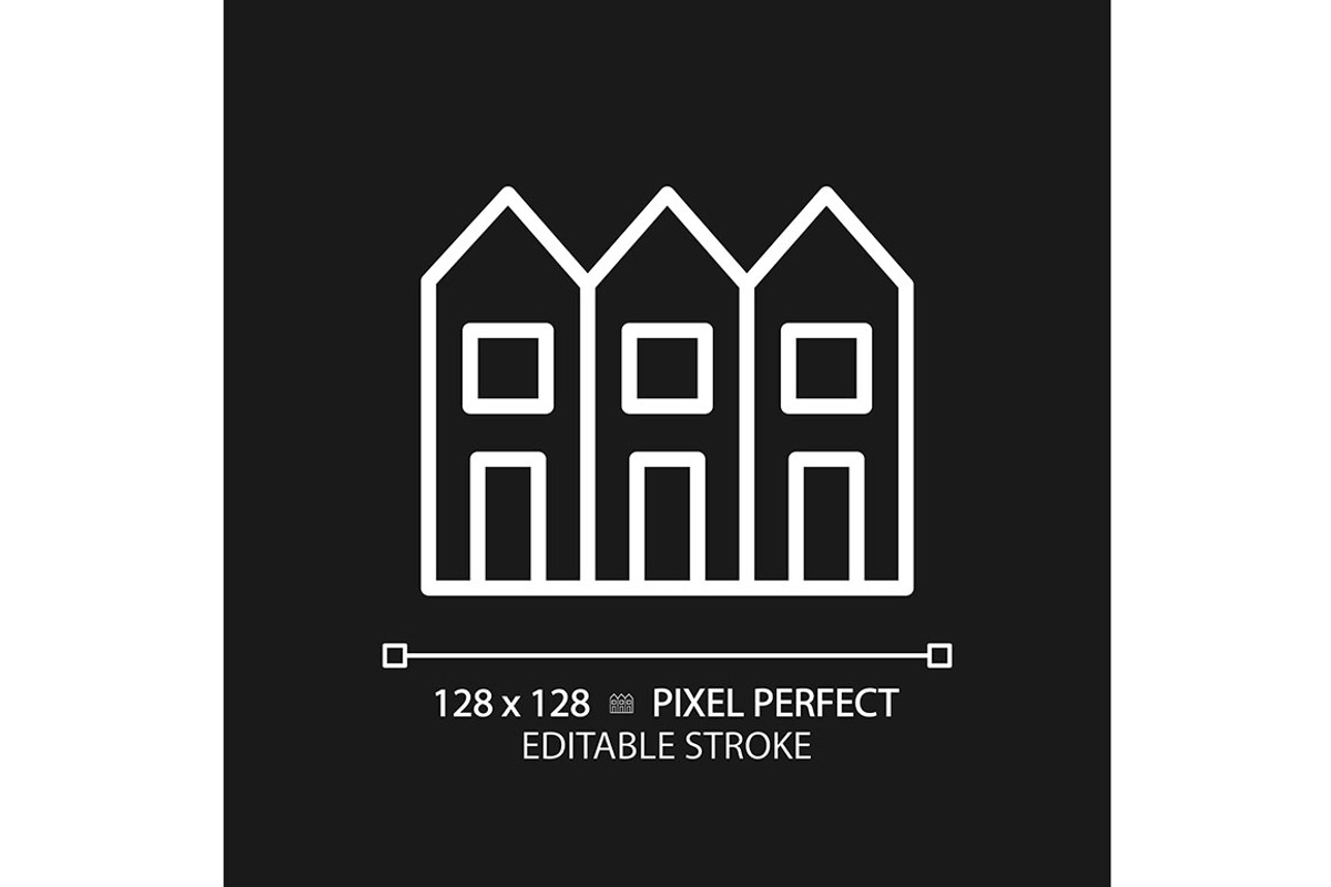 Townhouse pixel perfect white linear, an Icon by IMG Visuals