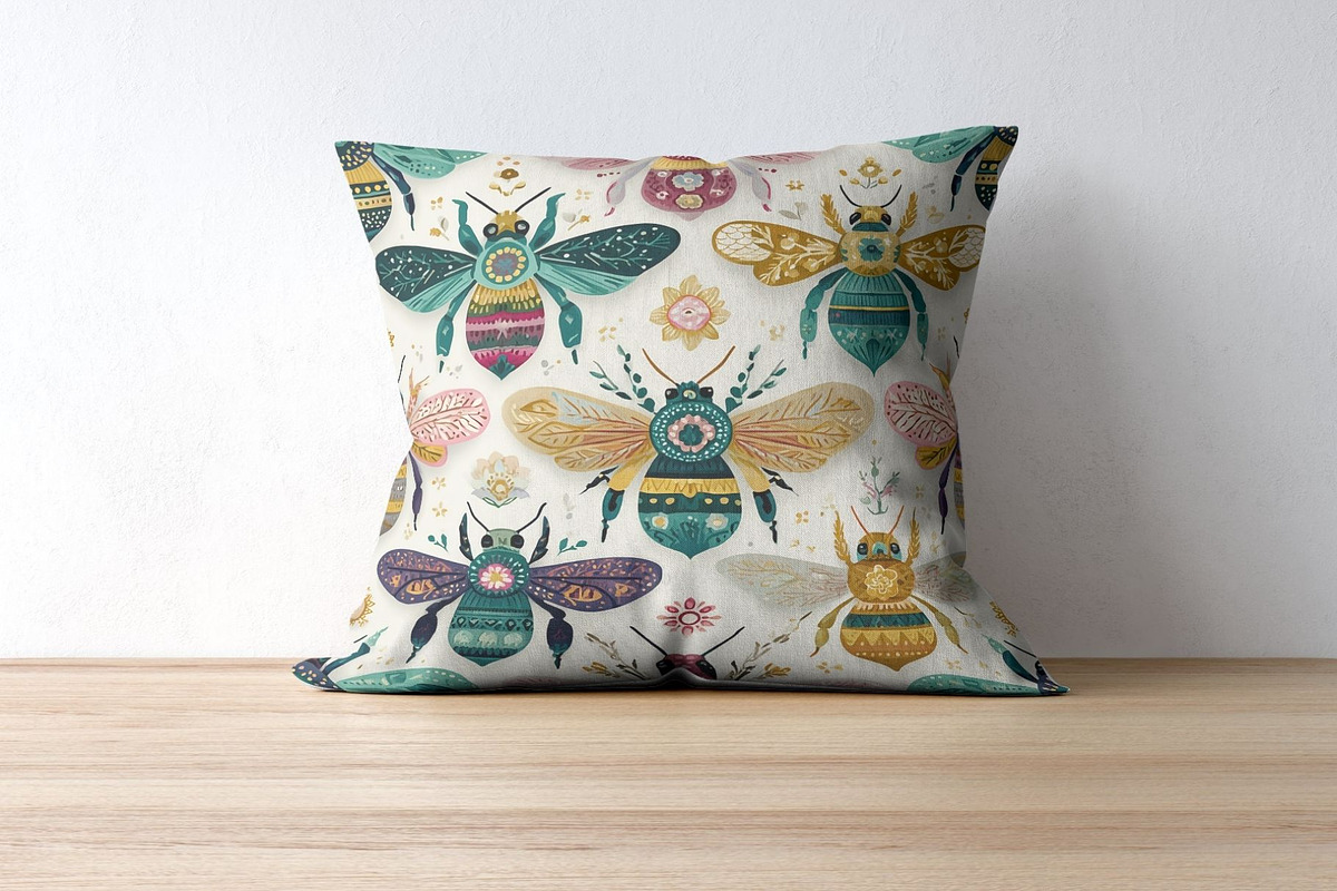 12 Buzz Folk Seamless Patterns, a Pattern Graphic by Inknfolly (Photo 6 of 7)