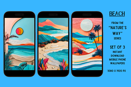 Mobile Phone Wallpapers (Beach), a Wallpaper Graphic by Shisa Images