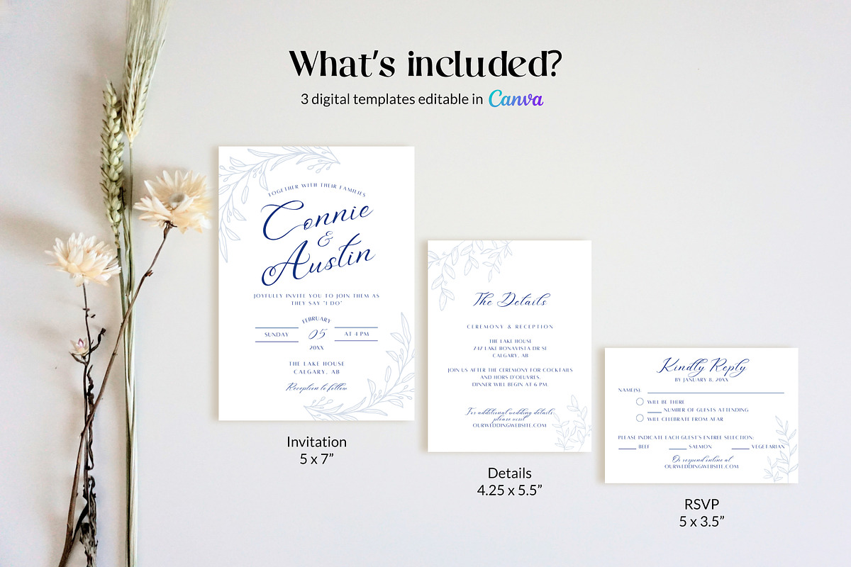 Winter Wedding Invitation Template, an Invitation Template by Cottontail Paper Shop (Photo 4 of 7)