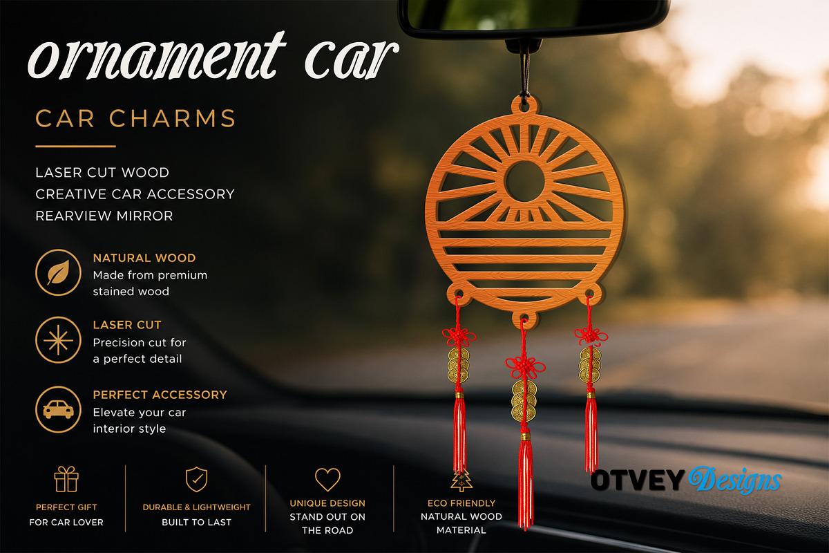 Beach Sunset Car Charms laser Cut, an Object Graphic by OTVEY DESIGN (Photo 13 of 13)