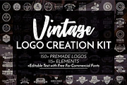 Vintage Logo Creation Kit, a Branding & Logo Template by Toonsteb (Thumbnail 1 of 7)
