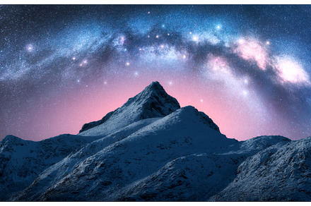 Milky Way and beautiful snowy