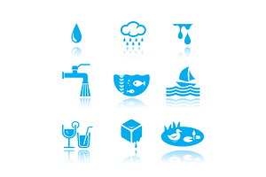 water symbol set