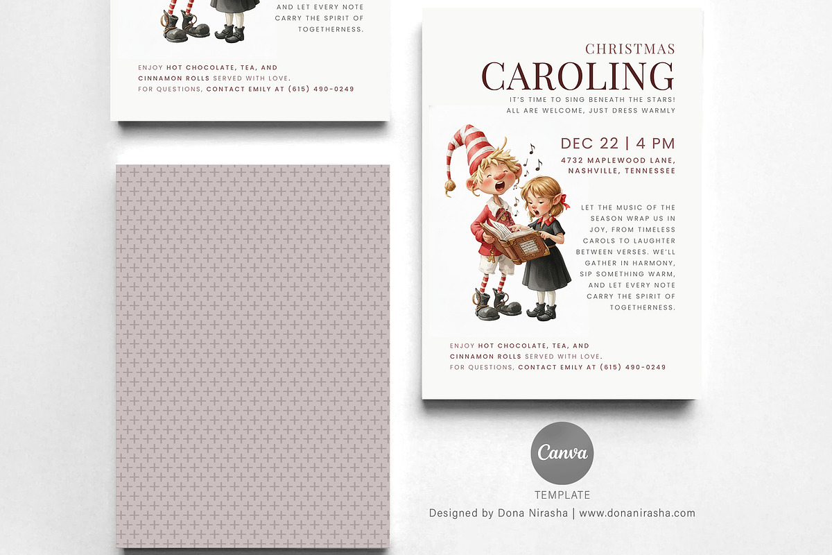 Christmas Carol Canva Invitation preview 2