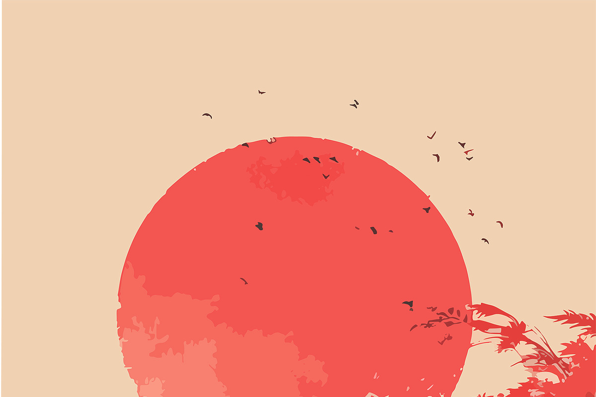 Red Umbrella and Rising Sun, a Decorative Illustration by 3D assets for your awesom (Photo 2 of 3)