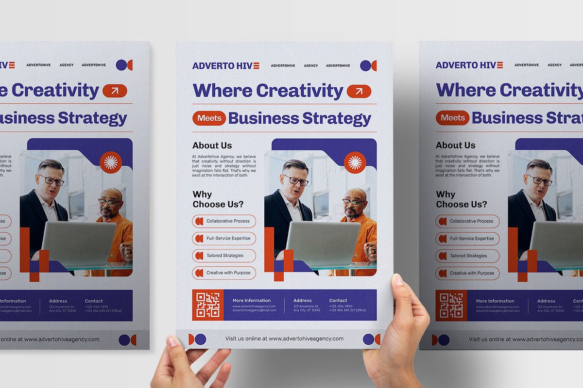Advertohive Agency - Poster, a Print Template by Esensifiksi.studio (Photo 3 of 3)