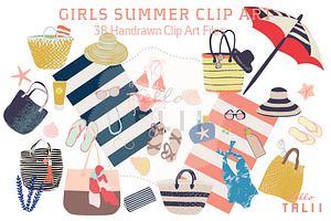 Girl's Summer Clip Art